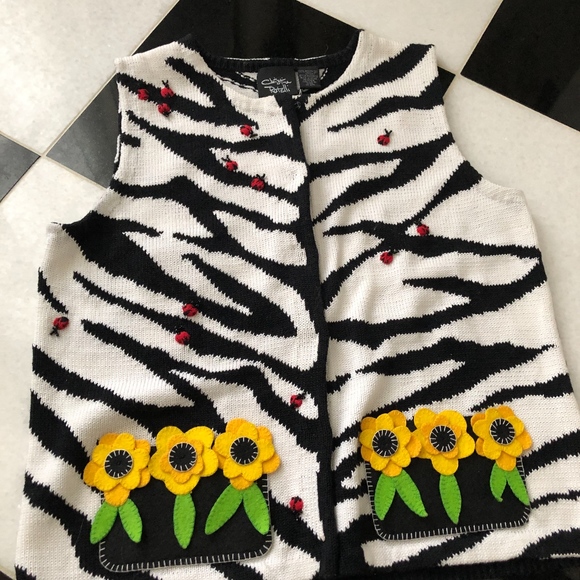 Other - APPLIQUÉ SPRING ZEBRA VEST - NEW